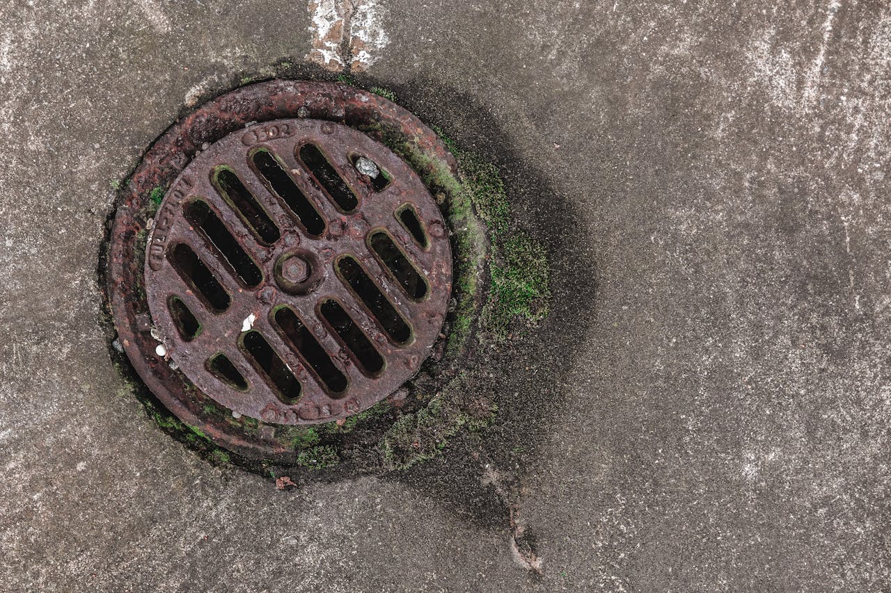 Sewer entrance grates.